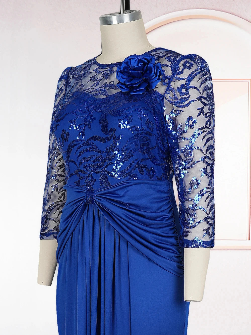 Sequins Long Sleeve Chiffon Dresses Elegant Women Party Prom Birthday Evening Maxi Robes African Dashiki Clothing Turkey Kaftans