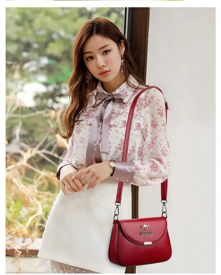 Soft PU Leather Crossbody Bag | Casual Solid Color Shoulder Purse Luxegan