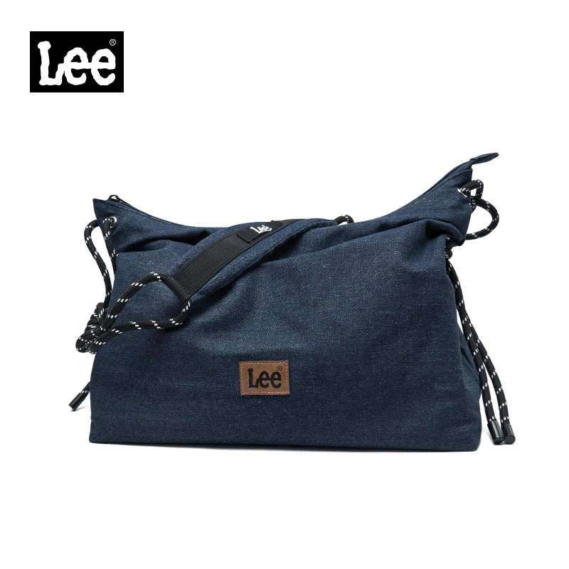 Unisex Denim Blue Soft Pillow Shoulder Bag | Large High-Capacity Utility Hobo | Simple Beige & - view 6