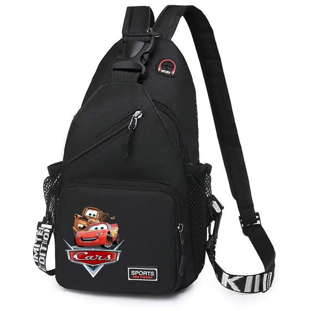 Cars Lightning McQueen Chest Bag Sling Messenger Bag | Crossbody Backpack Travel Sports Bagpack | Men Shoulder Bag Women Rucksacks Luxegan