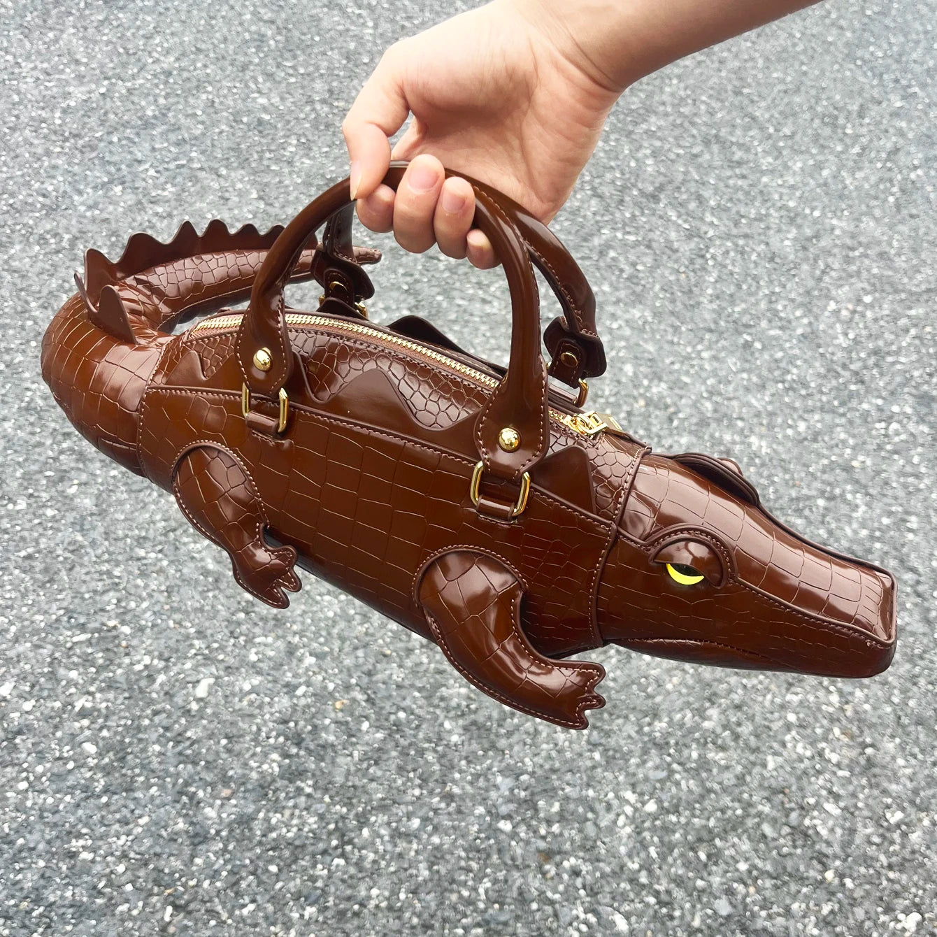 Luxury Designer "Funny Shape" Handbag | High-Quality Handmade PU Leather Purse | Unique Creative Silhouette Shoulder Bag | Women’s Fashion Statement Handheld Bag with Synthetic Leather Lining Luxegan