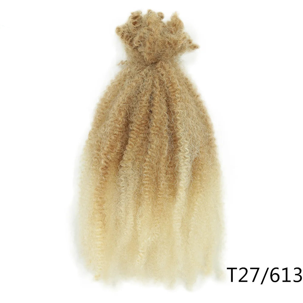 Afro Kinky Curly Bulk Synthetic Braiding Hair 12in – Soft Micro Twist Crochet Hair | 12 Ombré - view 7