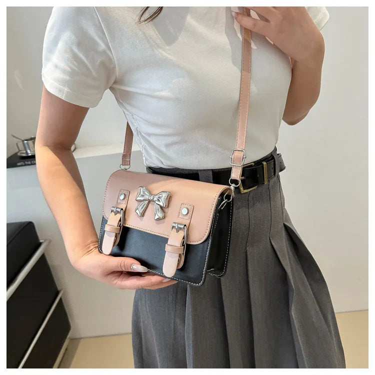 Fashion Square Small Crossbody Bags | Bowknot Decor Flap Shoulder Bag (For Summer Travel & Daily Use) Luxegan