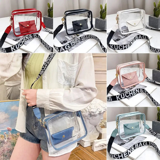 Transparent Crossbody Bag for Women | Fashionable Candy Color Jelly Bag Luxegan