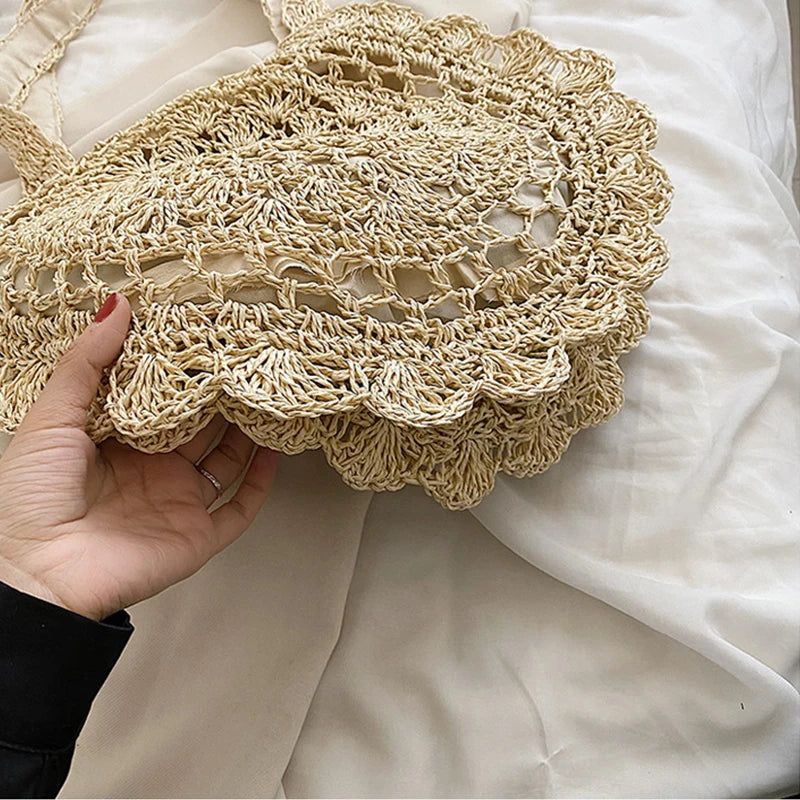 Bohemian Straw Bags for Women | Circle Beach Handbags & Rattan Shoulder Bags Luxegan