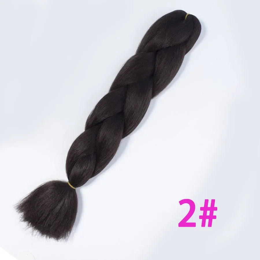 Synthetic Jumbo Braid Kanekalon Braiding Hair 24in | Ombre & Solid Colors | 100g