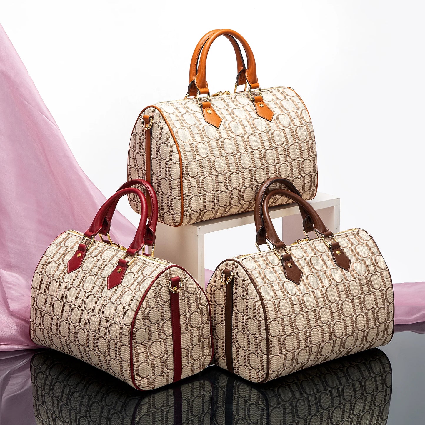 Women’s Boston Pillow Bag | Brown Letter Print Handbag & Casual Baguette Shoulder Bag Luxegan