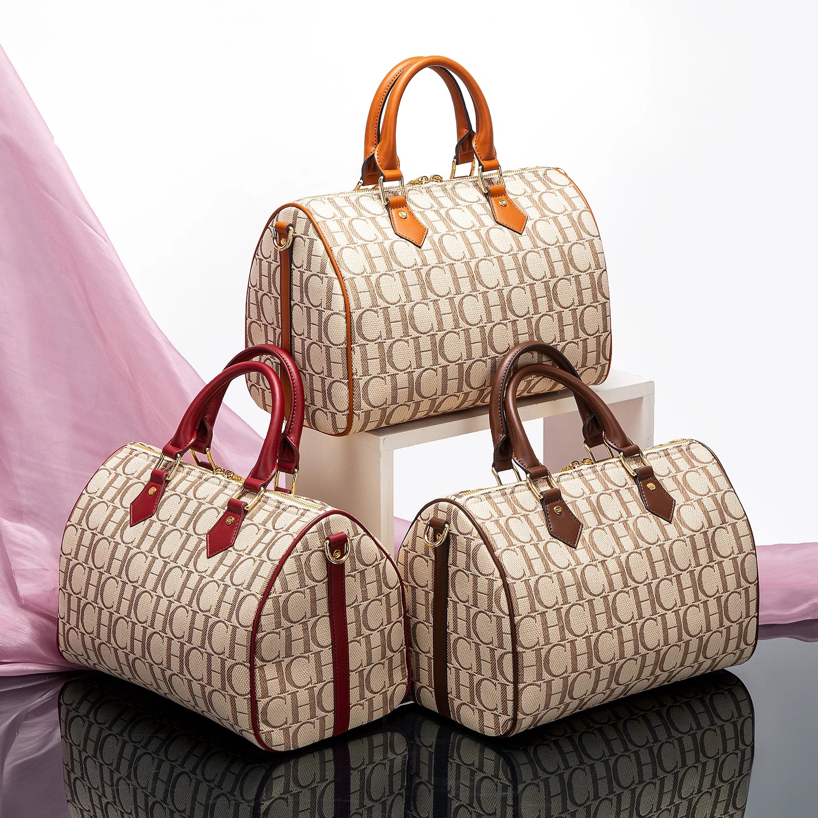 Women’s Boston Pillow Bag | Brown Letter Print Handbag & Casual Baguette Shoulder Bag Luxegan