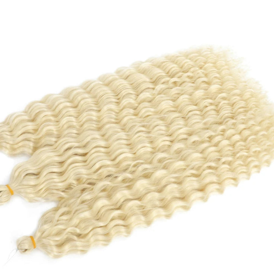 Ariel Curl Water Wave Twist Crochet Hair Extensions | Synthetic Ombre Braiding Hair 22-30 Inch - view 3