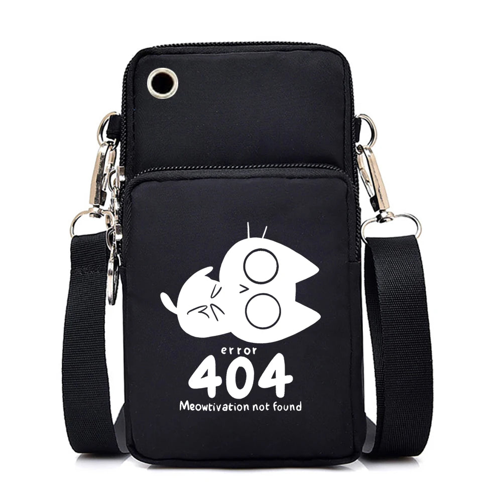 Women's Handbags Black Explosive Coffee Cat Messenger Bags | Female Cartoon Shoulder Bag Purse (Fashion Mobile Phone Crossbody Bags) Luxegan