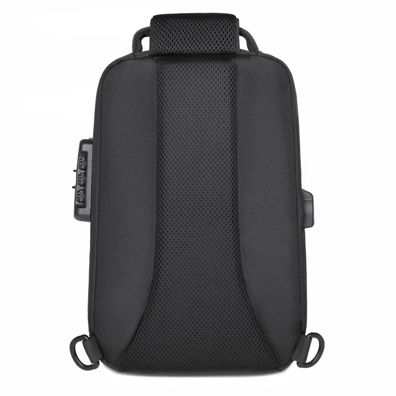 Anti-theft Combination Lock Chest Pack | Fashion Business Men's Crossbody Bag & Travel Shoulder Bag Luxegan