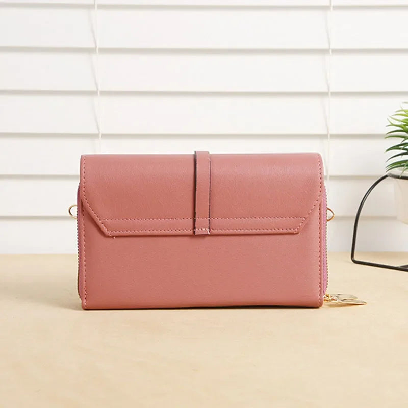 Leather Women's Mobile Phone Bag | Fashionable Multifunctional Small Square Bag (Trendy Retro Shoulder Bag)