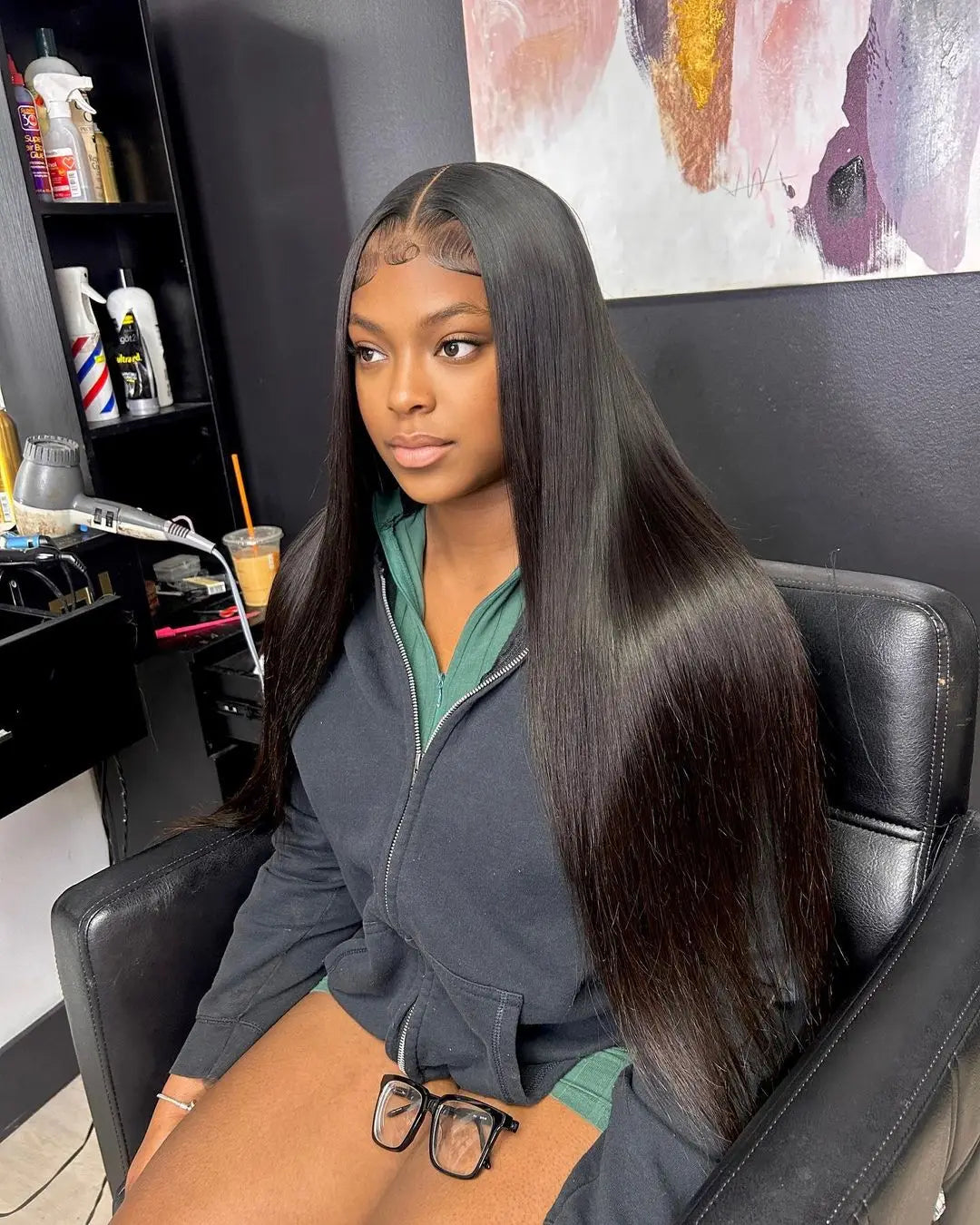 Phashion 2/3 Remy Straight Human Hair Bundles With 2X6 Transparent Lace Closure Brazilian Weave Pre Plucked For Black Women 10A
