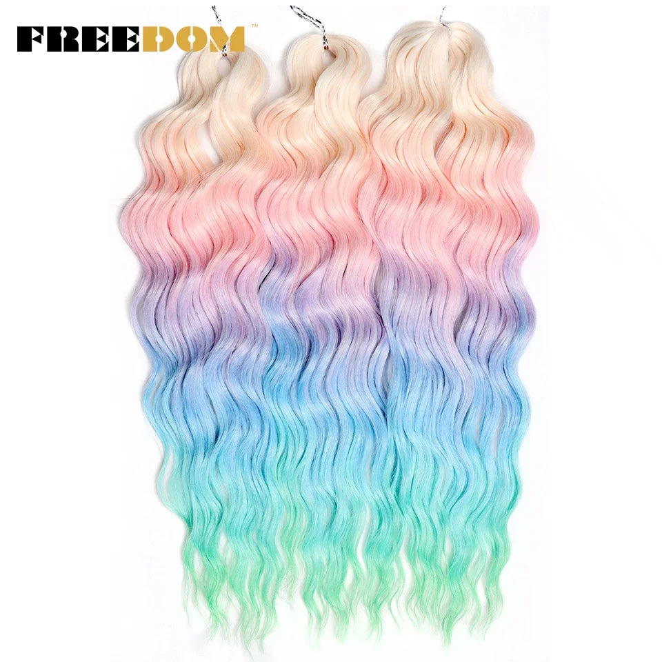 FREEDOM Synthetic Water Wave Crochet Braiding Hair 24 Inch – Ombre & Multi-Tone | 88 Colors | 300g - view 10