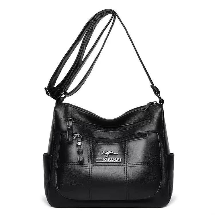Genuine Soft PU Leather Handbags for Women | Vintage Shoulder Tote Bag & Large Capacity Purse