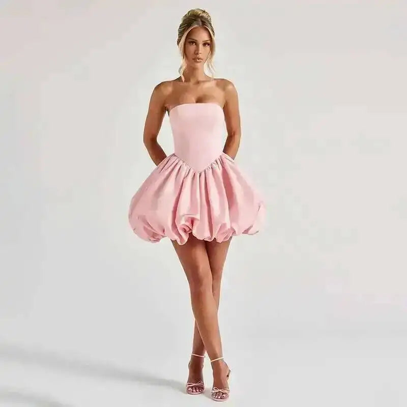 Townlike Bow Backless Sexy Party Dress Women Mini 2025 Spring Summer Dress Waist Wrap A-line Ball Gown Dresses