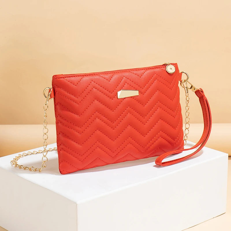 Women's Printed Shoulder Strap Crossbody Bag | Korean Wavy Wallet & Small Square Bag Luxegan