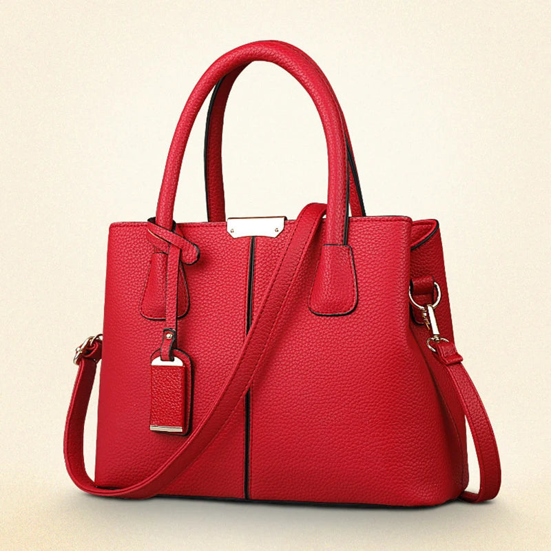 Ladies Large Tote Bag | New Fashion Women's PU Leather Square Shoulder & Crossbody Handbag (Bolsas Femininas Sac) Luxegan
