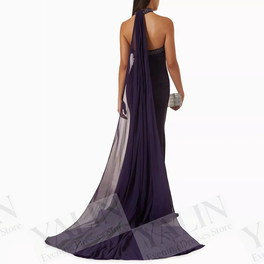 Sequined Side-Split Mermaid Evening Dress | Strapless Sleeveless Floor-Length Gown Luxegan