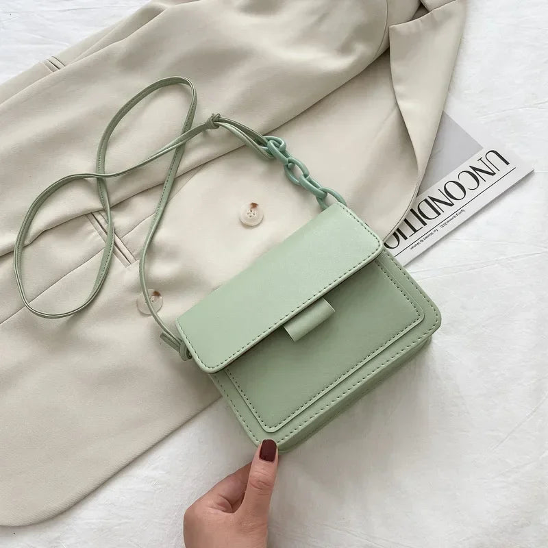 Fashion Brand Women's Small Crossbody Bag | Lightweight PU Leather Messenger Bag (Flap Handbag Purse, Summer Travel Bag for Female) Luxegan
