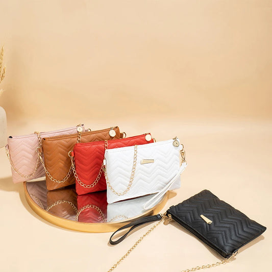 Women's Printed Shoulder Strap Crossbody Bag | Korean Wavy Wallet & Small Square Bag Luxegan
