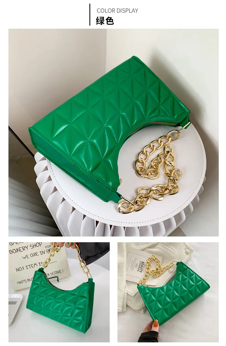 Advanced Diamond Quilted Shoulder Bag | Trendy Chain Handbag Luxegan