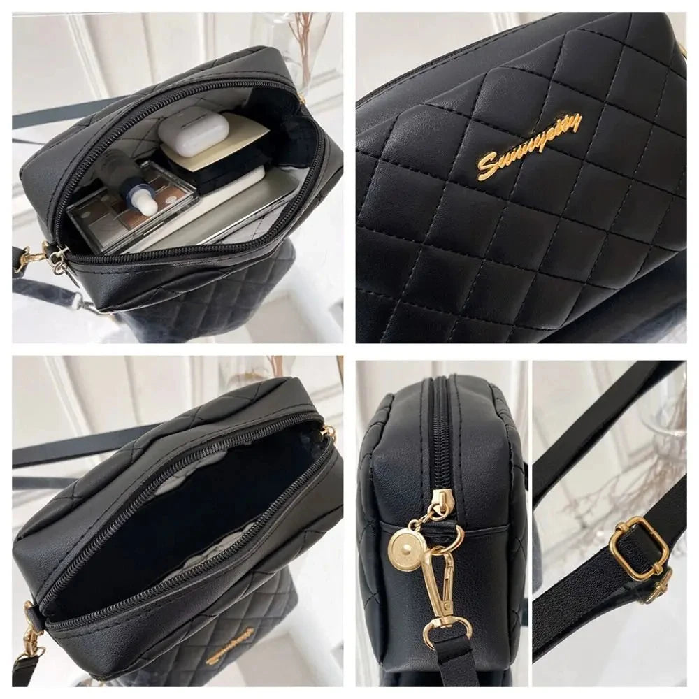 Small Messenger Bag for Women | Trendy Lingge Embroidery & Chain Crossbody Purse Luxegan
