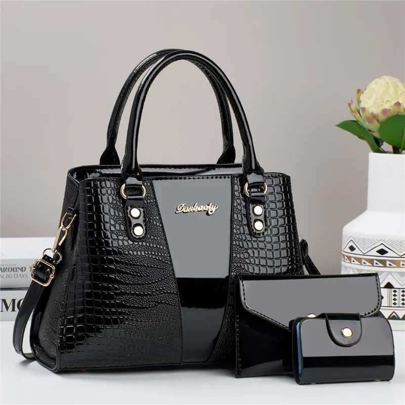 3-Piece Set Casual Tote Bags | Large Capacity Shoulder Bag & Fashion Messenger Bags Luxegan