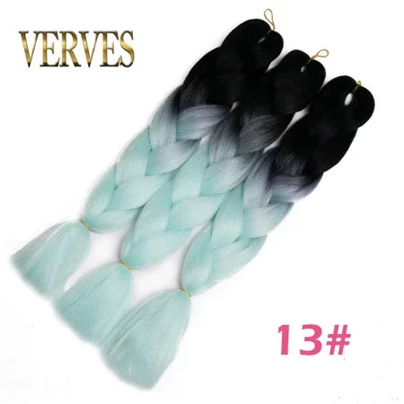 Synthetic Jumbo Braid Kanekalon Braiding Hair 24in | Ombre & Solid Colors | 100g