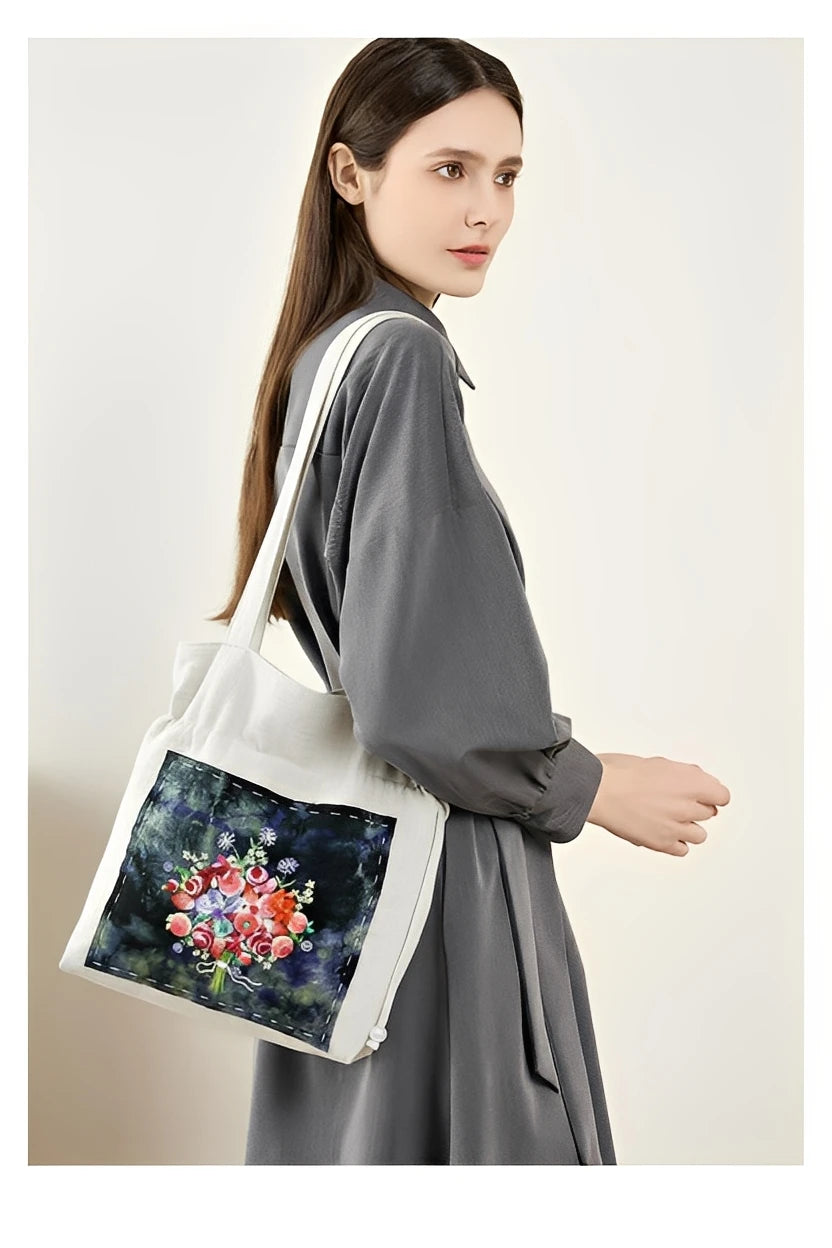 Women's Shoulder Bag Luxury Handbag Chinese Intangible Cultural Heritage | Three-dimensional Embroidery Tote Crossbody Bag Lady Luxegan