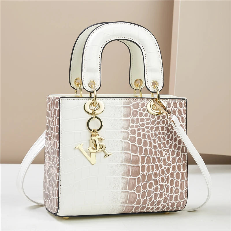 Gradient Alligator Print Shoulder/Crossbody Bag Luxegan