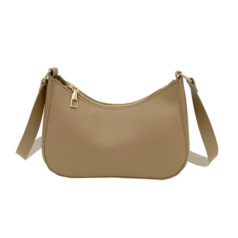 Mini Fashion Female Underarm Shopping Bag Retro Casual Women Totes | Shoulder Bags Female Leather Solid Color Handbag for Women Luxegan