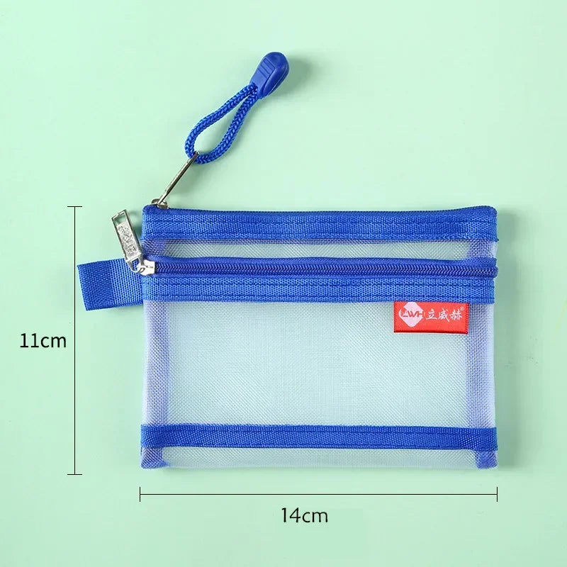 Bolsos cuadrados de nailon de doble capa con cremallera, monederos, carteras, tarjeteros para identificación bancaria y tarjetas de crédito, licencia B8, bolsas de almacenamiento con bolsillo