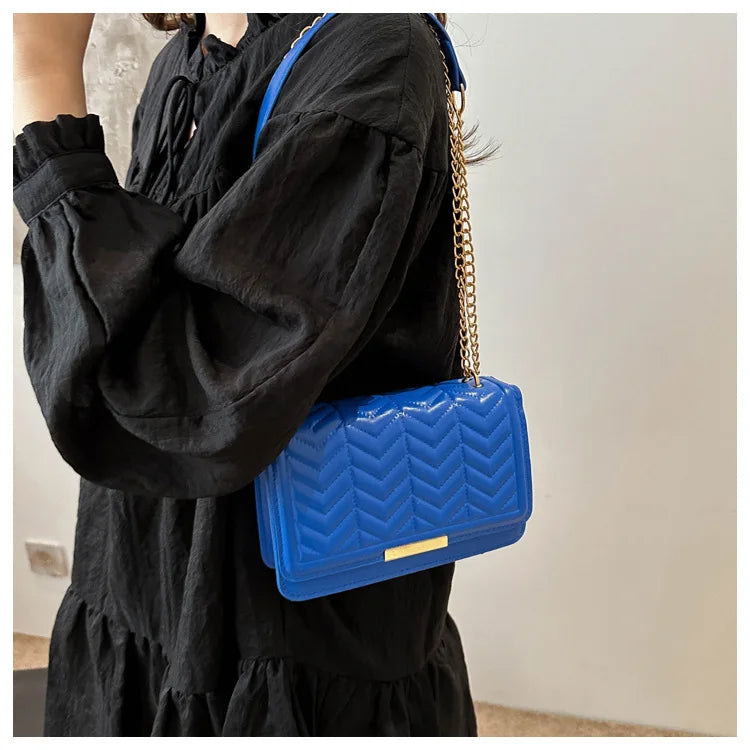 Fashion Striped Women's Shoulder Bag | Chain Strap Crossbody Bag Luxegan