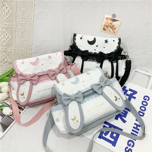 Lolita Bow Tie Shoulder Bag | Cute Rabbit Crossbody & Messenger Bag Luxegan