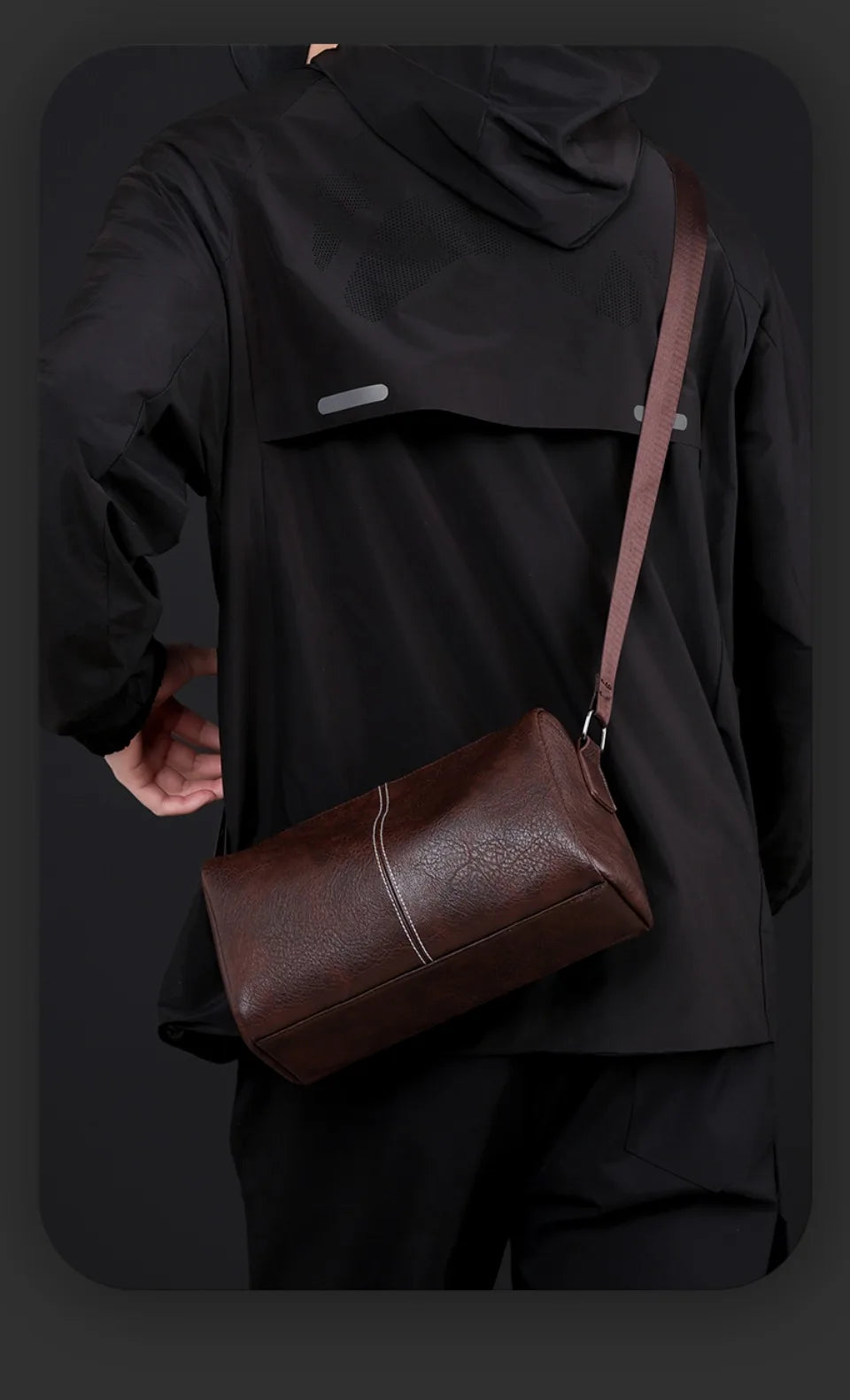 Men's Full Grain Leather Shoulder Bag | Vintage-Inspired Convertible Crossbody Pack (Durable Work & Weekend Bag) Luxegan