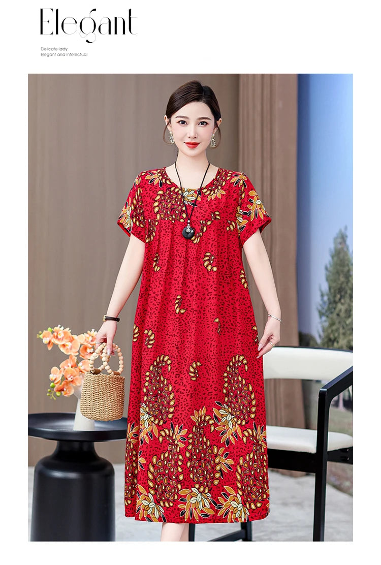 New 2025 Women Dress Female Casual short Sleeve cotton Dresses loose solid Vintage Sweet Clothing Vestidos  vestido verano