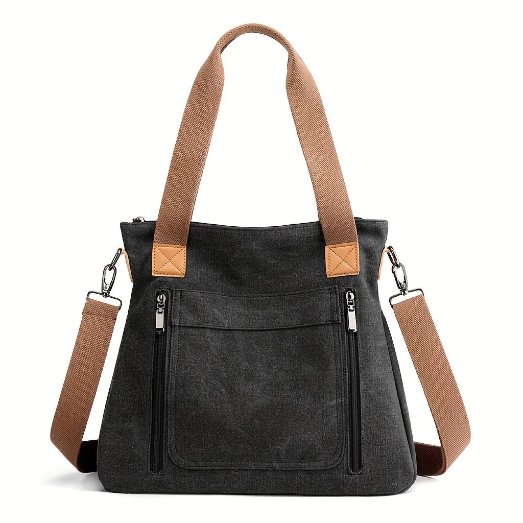 Canvas Large Capacity Casual Tote | Versatile Shoulder Crossbody Bag Luxegan