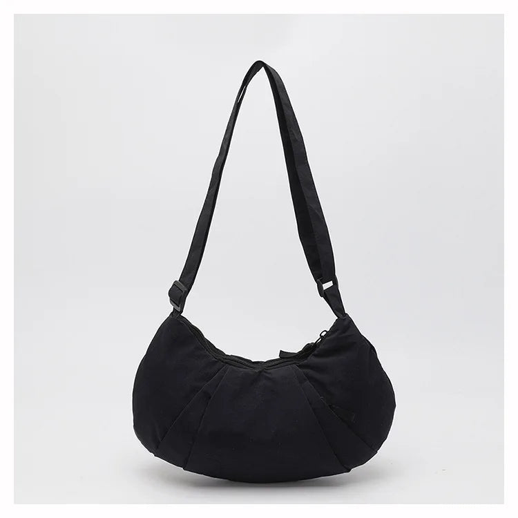 New Large-Capacity Crescent Bag for Women | Trendy Casual Nylon Shoulder & Crossbody Bag (Simple Croissant Style, Commuting) Luxegan