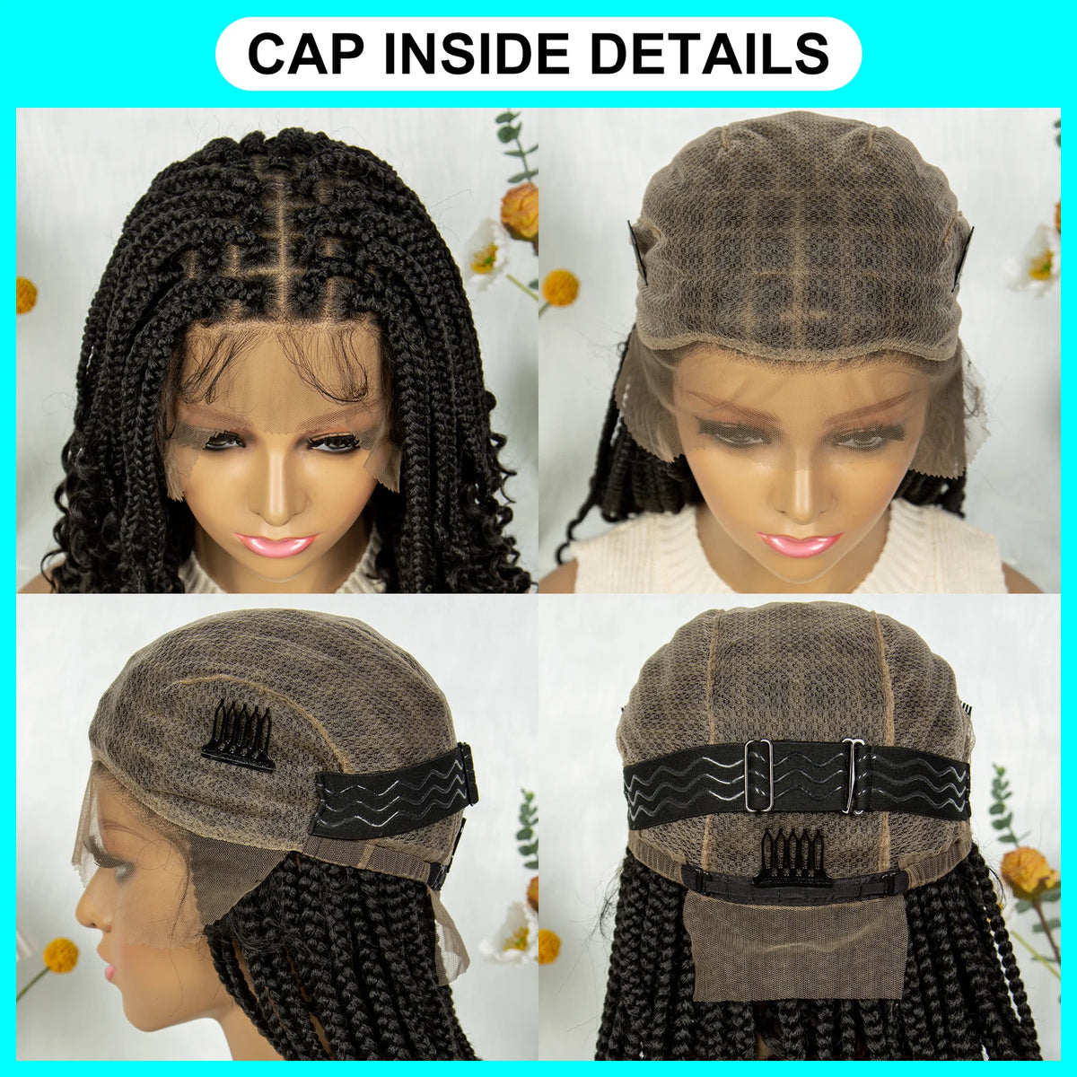 16 Inch Boho Knotless Box Braided Wig | Full Lace | Curly Ends