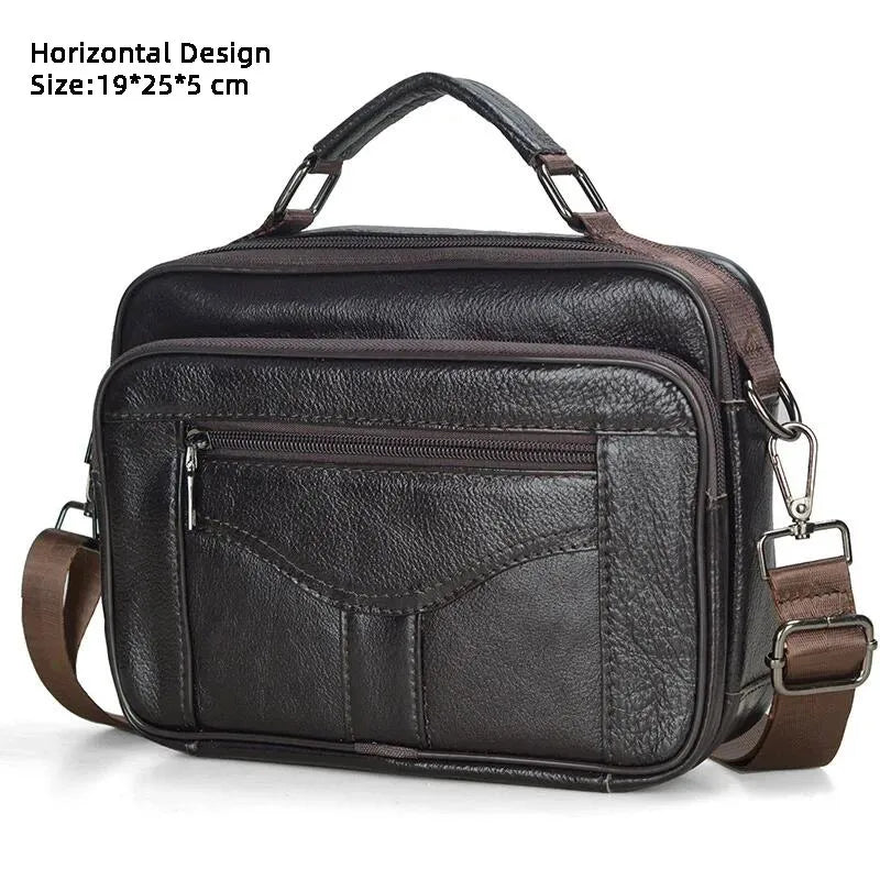 Hot Fashion Men's Genuine Leather Messenger Bag | Luxury Brand Soft Crossbody for Mini Pad & Shoulder Use Luxegan