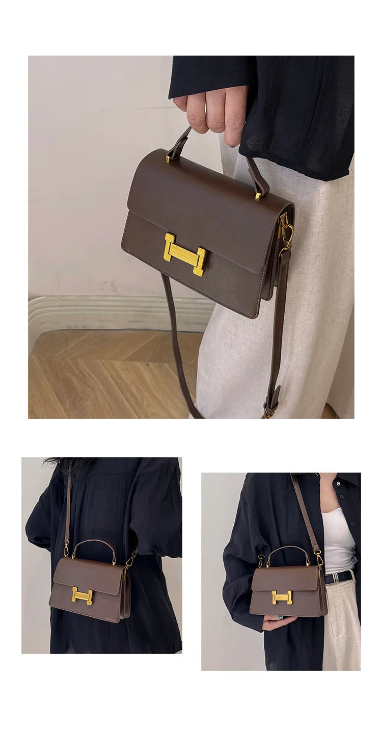 New Fashion Korean Style Small Square Bag | Textured Versatile Shoulder Crossbody Handbag for Women (Solid Color) Luxegan