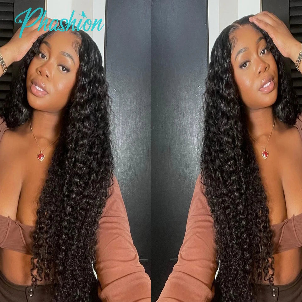 Phashion Kinky Curly Wave 13x4 Lace Frontal HD Transparent Swiss 4x4 Closure Pre Plucked Brazilian 100% Remy Human Hair On Sale