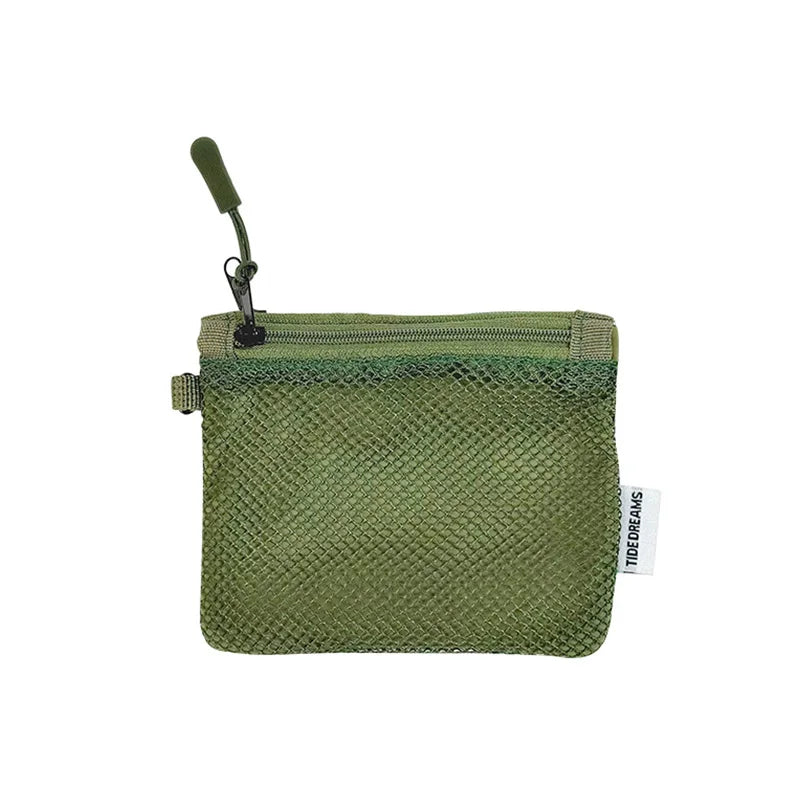 Travel Makeup Storage Bags | New Mesh Coin Purse & Simple Portable Mini Bag (Multi-purpose Square Bag Double-layer Zipper Card Holder) Luxegan