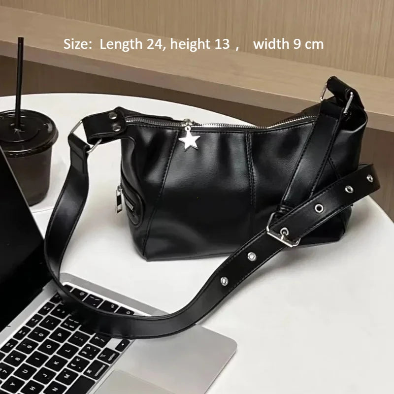 Fashion Trend New Design Chains Crossbody Shoulder Bags | Harajuku Y2k PU Individuality Ladies Bags Luxegan