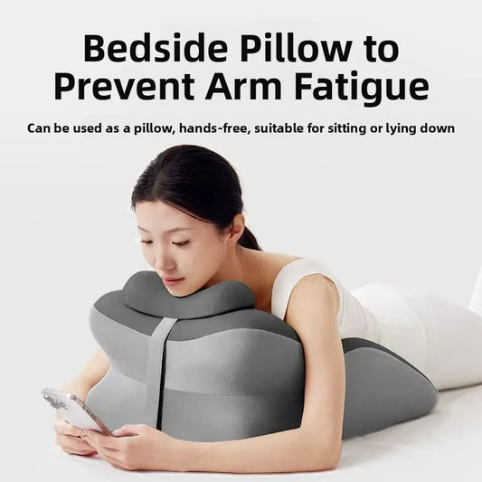 Multifunctional Prone Position Bed Pillow | Sophisticated "Wave Shape" Silhouette | Elegant Lie-Down Reading & Sleep Cushion | "Dignified" High-Performance Memory Foam Essential for Radiant Versatile Styling Luxegan