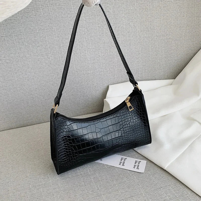 French Style PU Leather Baguette | Simple Underarm Shoulder Purse Luxegan