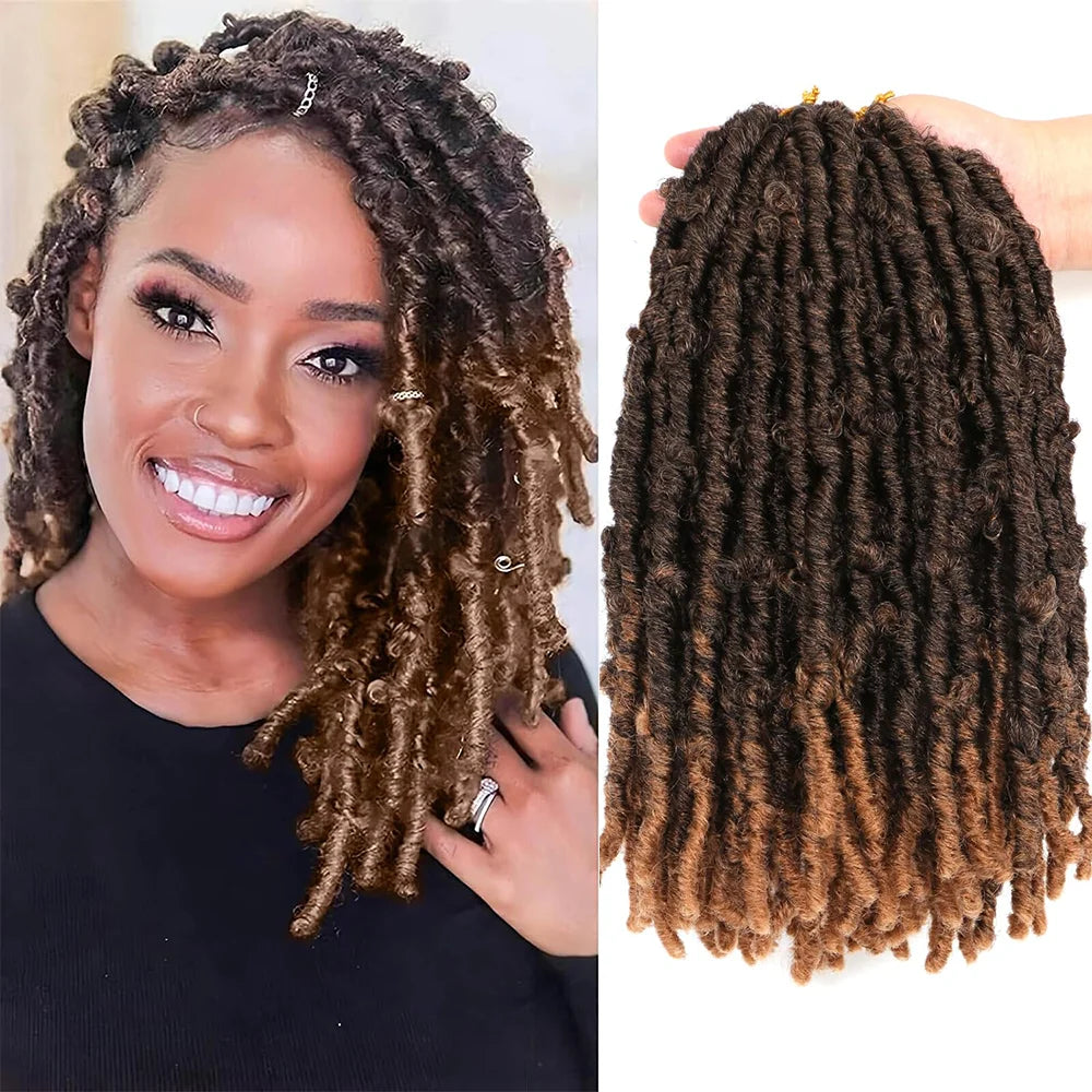 Pre-Looped Crochet Butterfly Locs | Distressed Synthetic Crochet Braids for Black Women | 12 - view 4