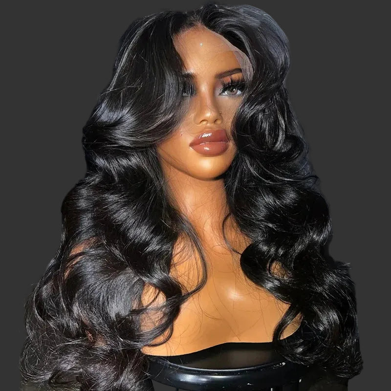 Platinum Blonde & Gray Highlight Body Wave HD Lace Wig | Sophisticated 13x4 Frontal & 5x7 Closure | Elegant "Peruvian Remy" 26-40 Inch Length | "Dignified" High-Density Human Hair for Radiant Versatile Styling Luxegan