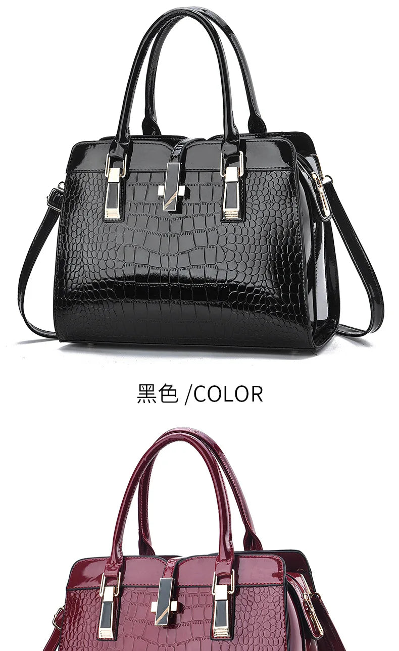 Luxury Brand Designer Women's Handbag | Large Capacity Single Shoulder Crossbody Bag & Crocodile Pattern Commuting Tote Luxegan